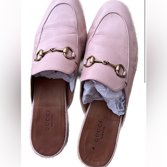 Gucci Pink Loafer Slides - Picture 2 of 14
